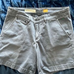Gray shorts from Anthropologie.